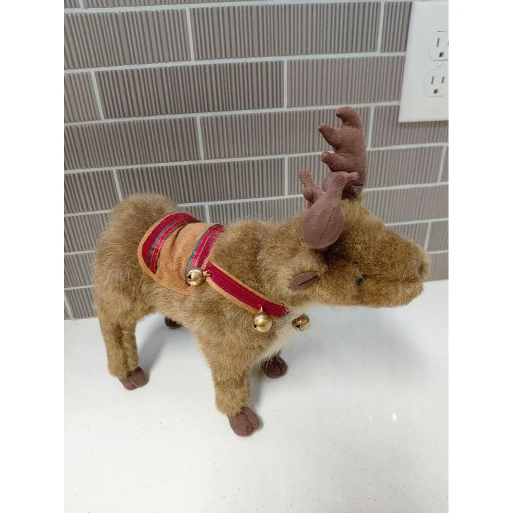 The Bearington Collection Bell V. Deer Retired Reindeer Stuffed Plush Bells USA